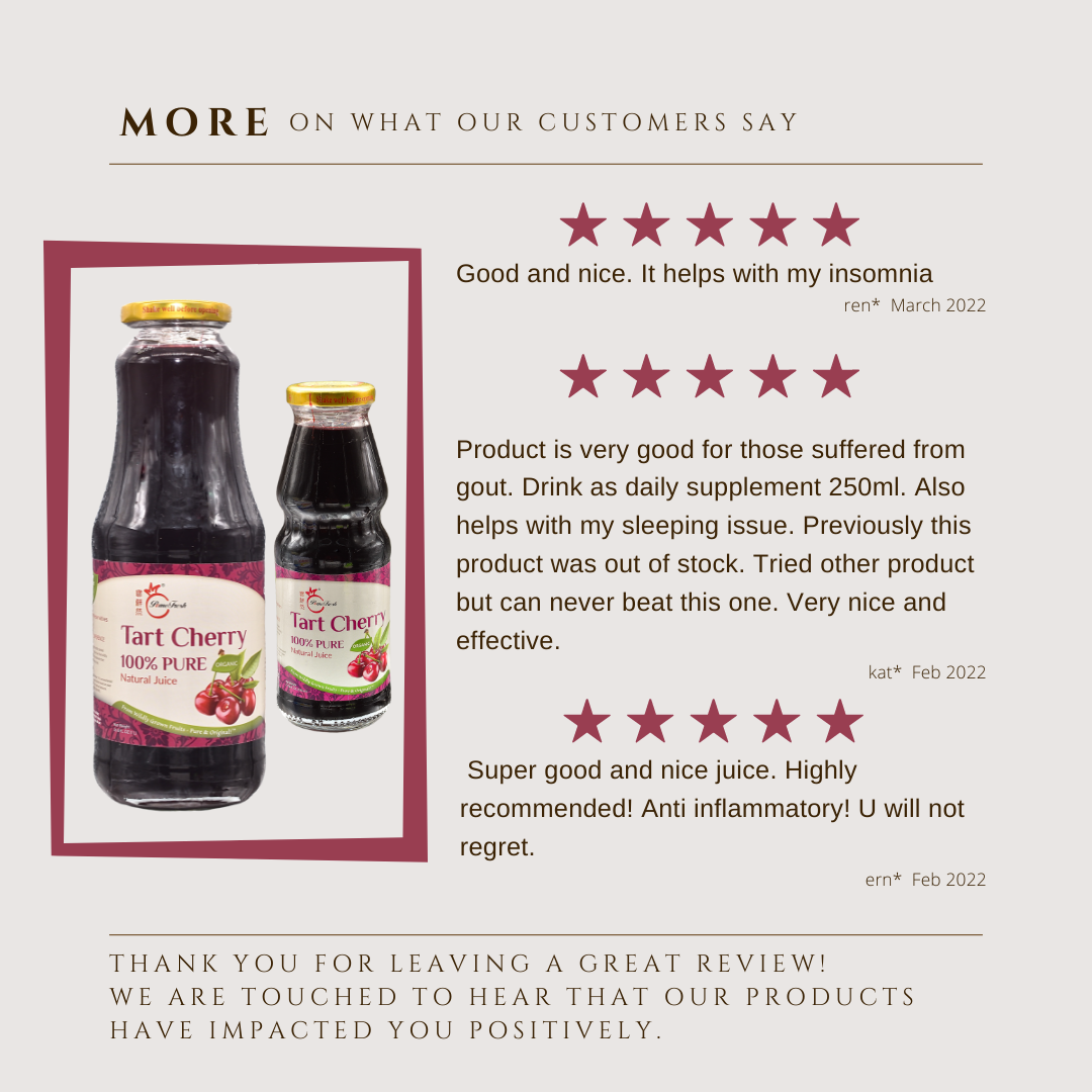 【PomeFresh】100% Pure Organic Tart Cherry Juice 1L ONE Carton (1L X 8)