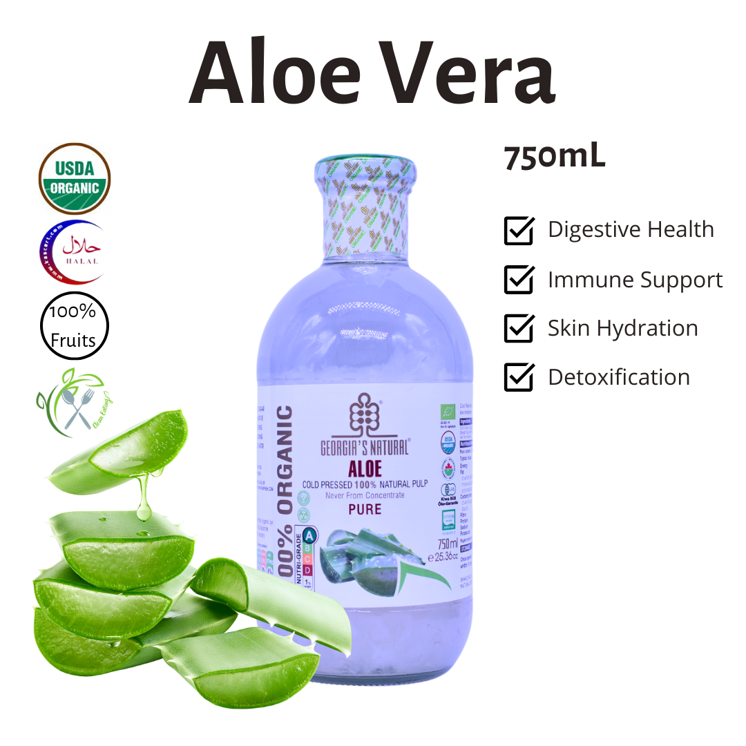 [Georgia's Natural] Aloe Vera Juice 750mL | 100% Pure Organic | Detox | PREMIUM