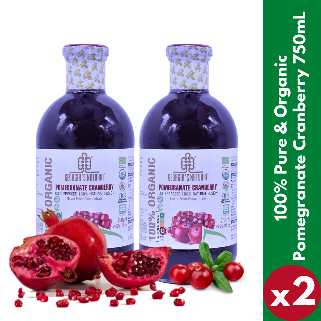 [Georgia's Natural] Pomegranate Cranberry 750mLX2 Bottles | 100% Pure Organic | PREMIUM