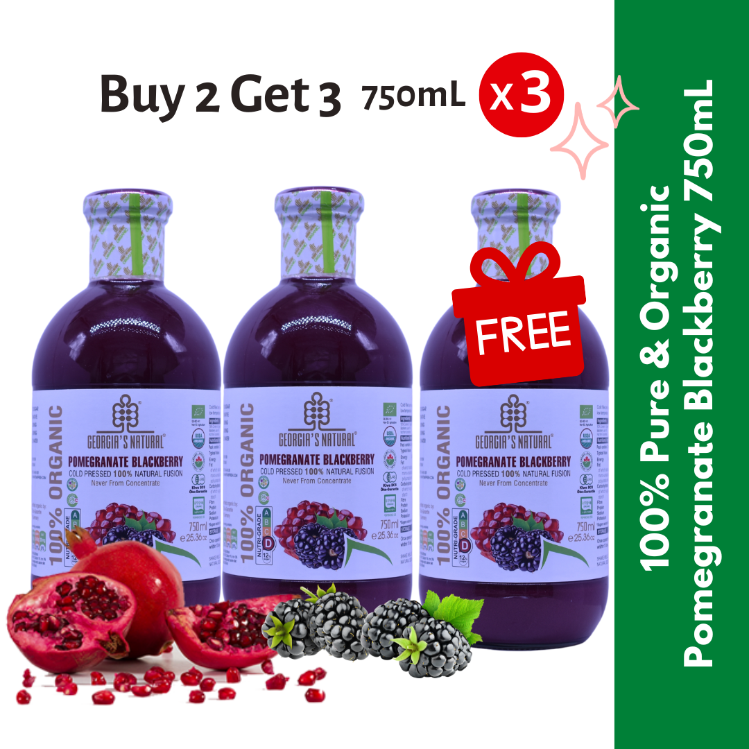 [Georgia's Natural] Pomegranate Blackberry 750mLX2 (2 Bottles) | 100% Pure Organic | PREMIUM