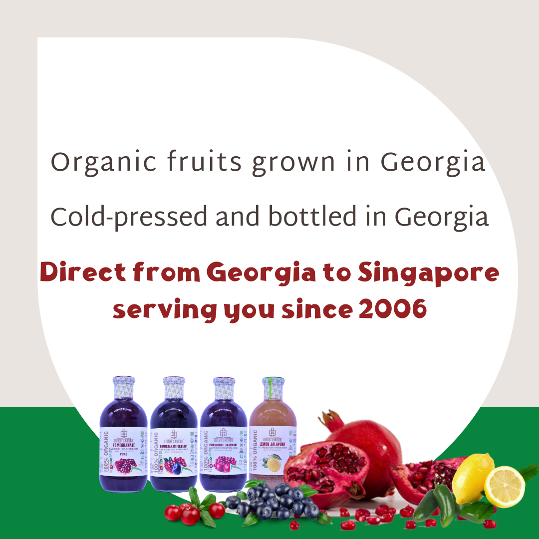 [Georgia's Natural] Pomegranate Cranberry Juice 750mLX6 Bottles | 100% Pure Organic | PREMIUM