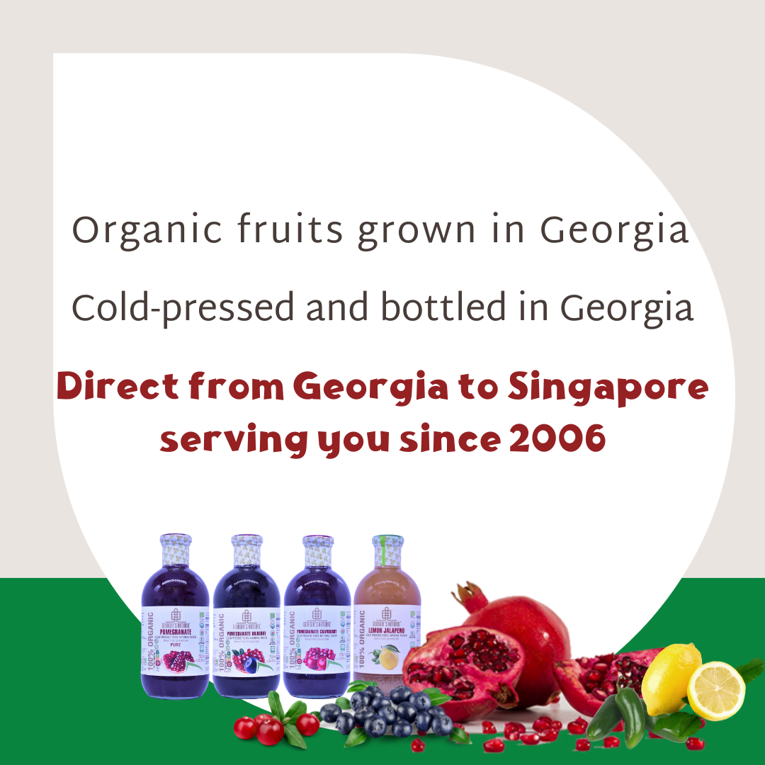 【Georgia's Natural】Pomegranate Juice 750mLX6 Bottles | 100% Pure Organic | PREMIUM