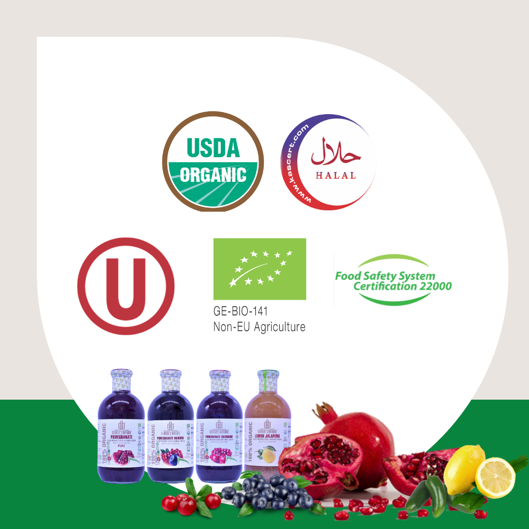 [Georgia's Natural] Pomegranate Cranberry Juice 750mLX6 Bottles | 100% Pure Organic | PREMIUM