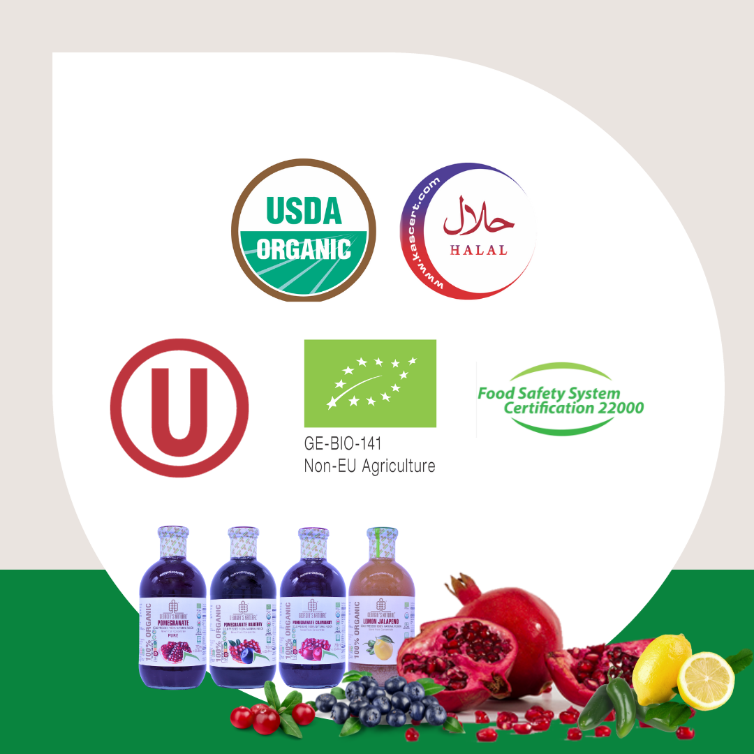 [Georgia's Natural] Pomegranate Bilberry Juice 750mLX6 Bottles | 100% Pure Organic | PREMIUM