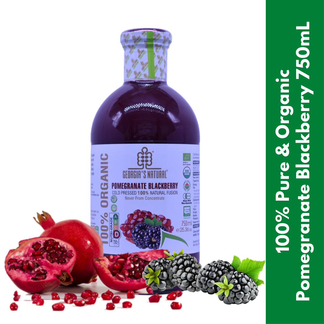 【Georgia's Natural】Pomegranate Blackberry 750mL | 100% Pure Organic | Best of Both Worlds