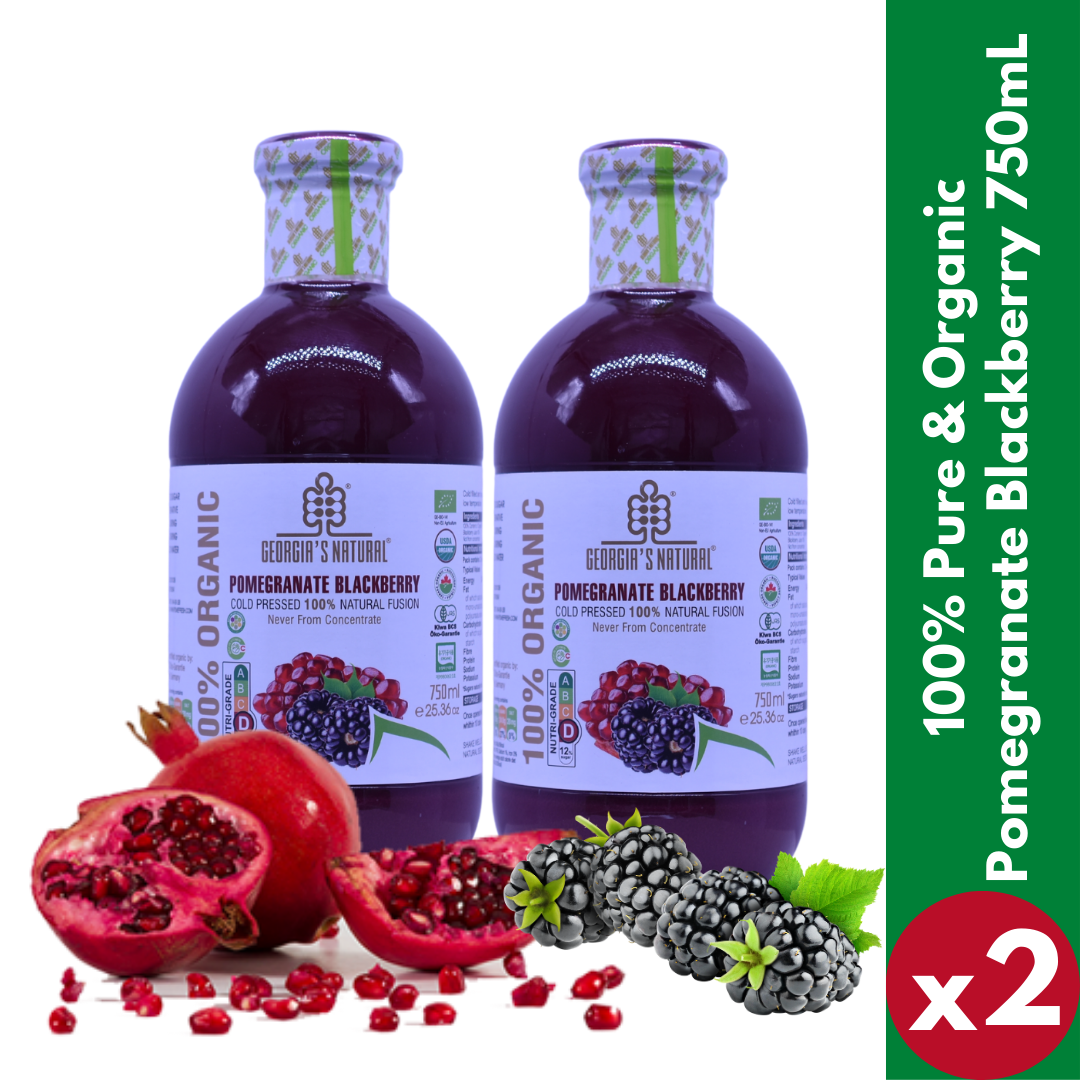 [Georgia's Natural] Pomegranate Blackberry 750mLX2 (2 Bottles) | 100% Pure Organic | PREMIUM