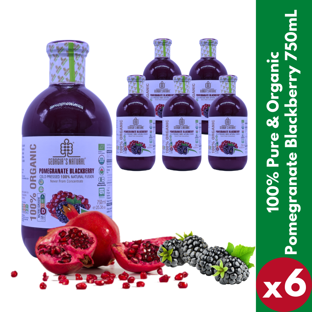 [Georgia's Natural] Pomegranate Blackberry 750mLX 6 Bottles | 100% Pure Organic | PREMIUM