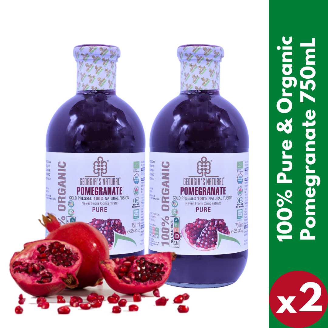 [Georgia's Natural] Pomegranate Juice 750mLX2 Bottles | 100% Pure Organic | PREMIUM