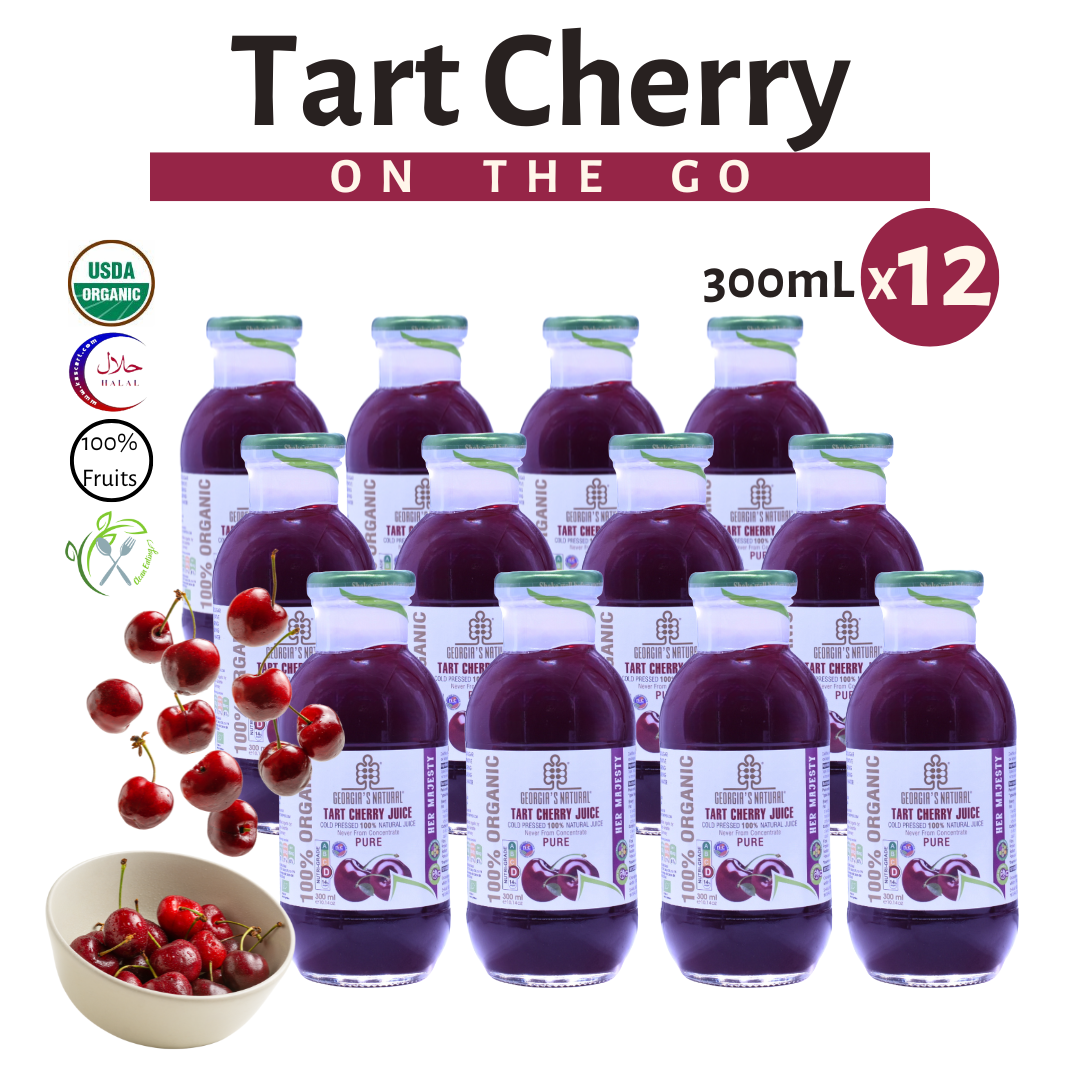 [Georgia's Natural] 100% Pure Organic Tart Cherry Juice | 300mLX12 | NEVER From Concentrate