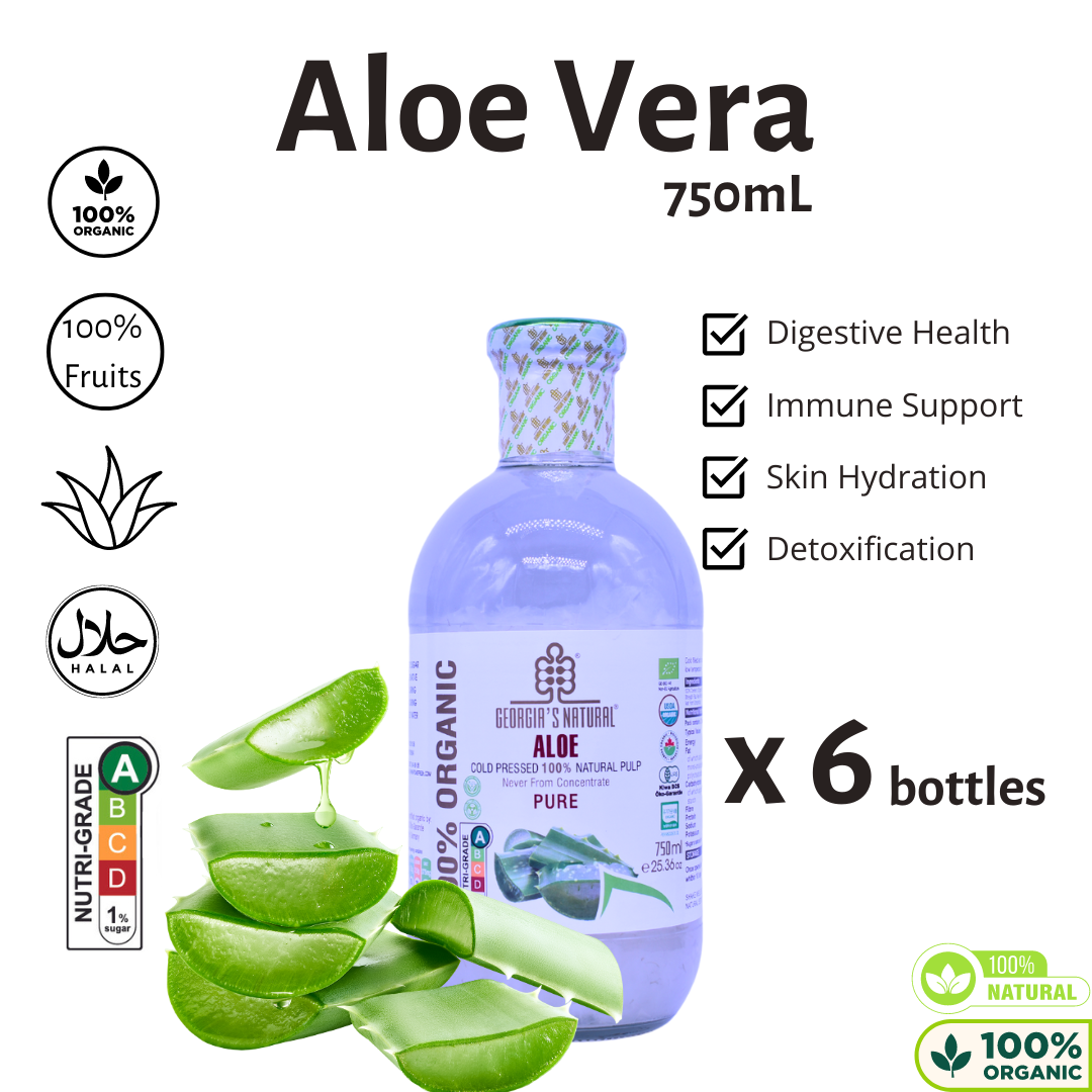 [Georgia's Natural] Aloe Vera Juice 750mL | 100% Pure Organic | Detox | PREMIUM