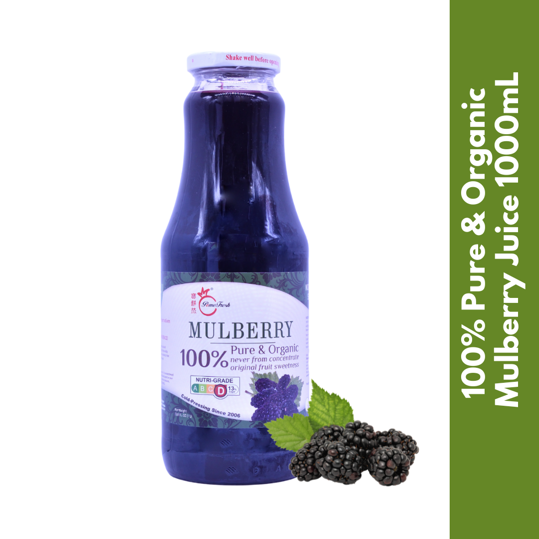 PomeFresh 100% Pure Organic Mulberry Juice 1L