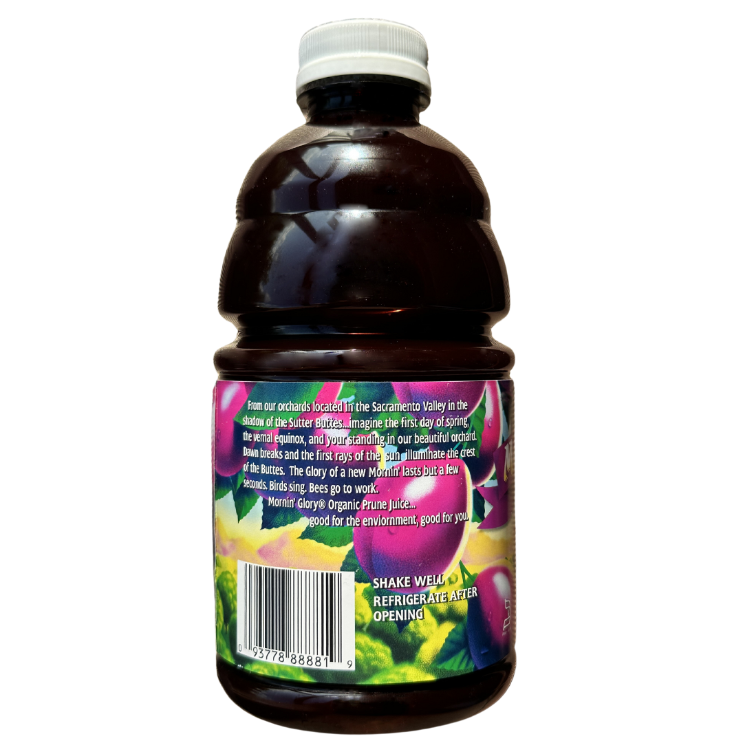 【Mornin'Glory 】Organic Prune Juice 946mL X 6 (SIX Bottles) | 100% Pure Organic | Never from Concentrate | Juice for Constipation | Best Taste