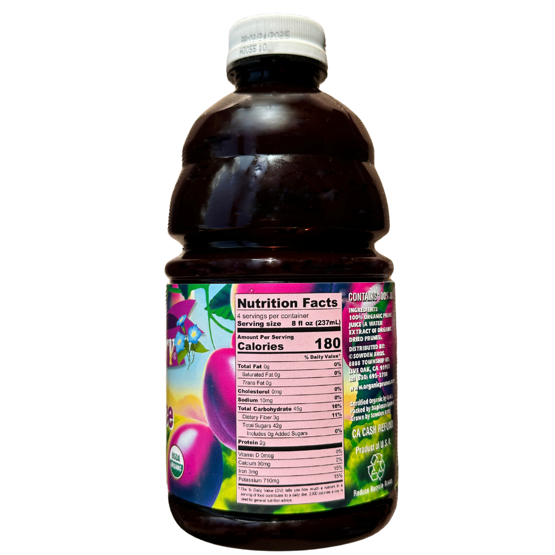 【Mornin'Glory 】Organic Prune Juice 946mL X 6 (SIX Bottles) | 100% Pure Organic | Never from Concentrate | Juice for Constipation | Best Taste