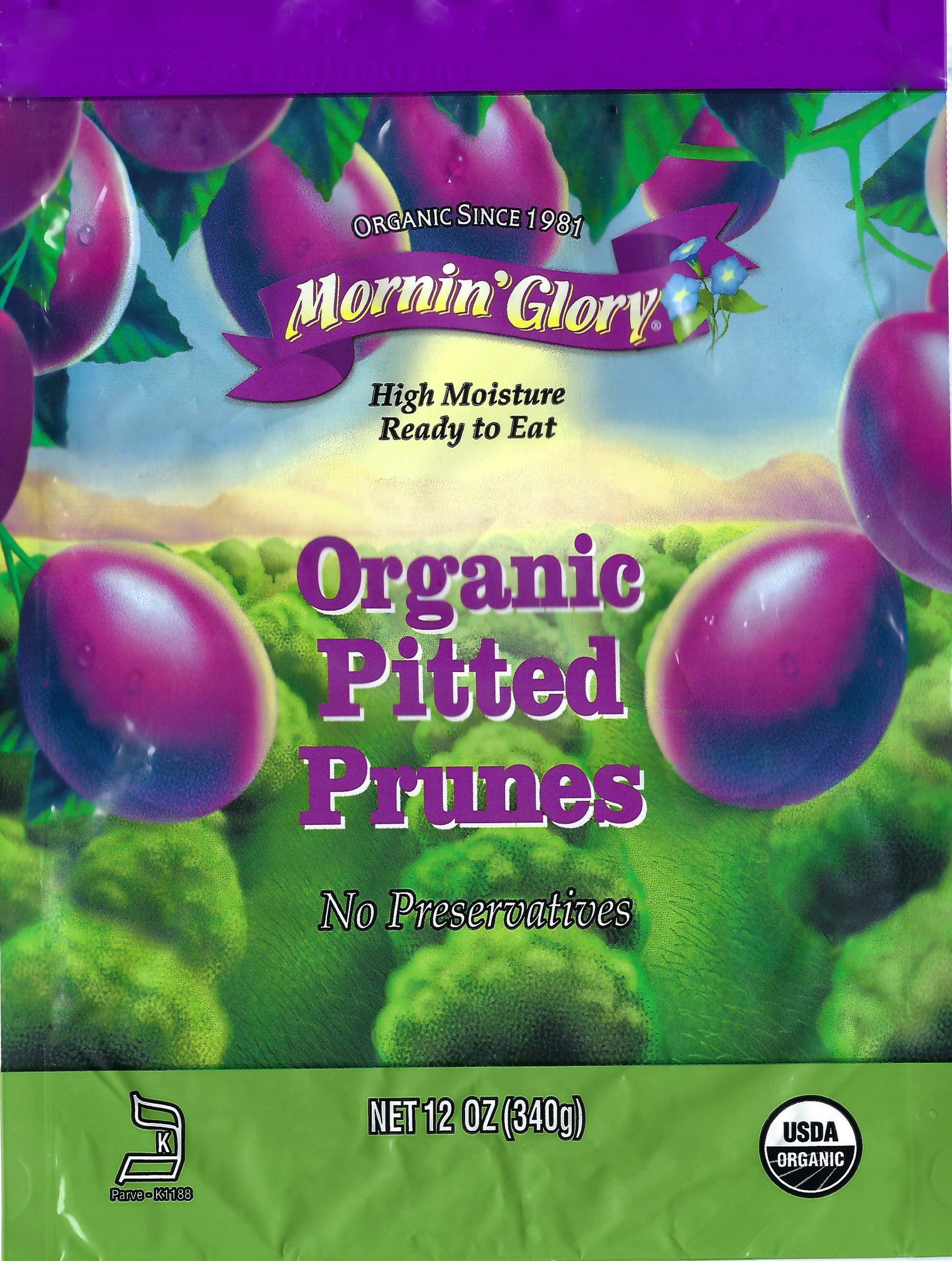 【Mornin'Glory 】Organic Pitted Prunes 340g X 2 (TWO Bags) | Non-sorbate | 100% Pure Organic | Healthy snacks for constipation| Best Taste