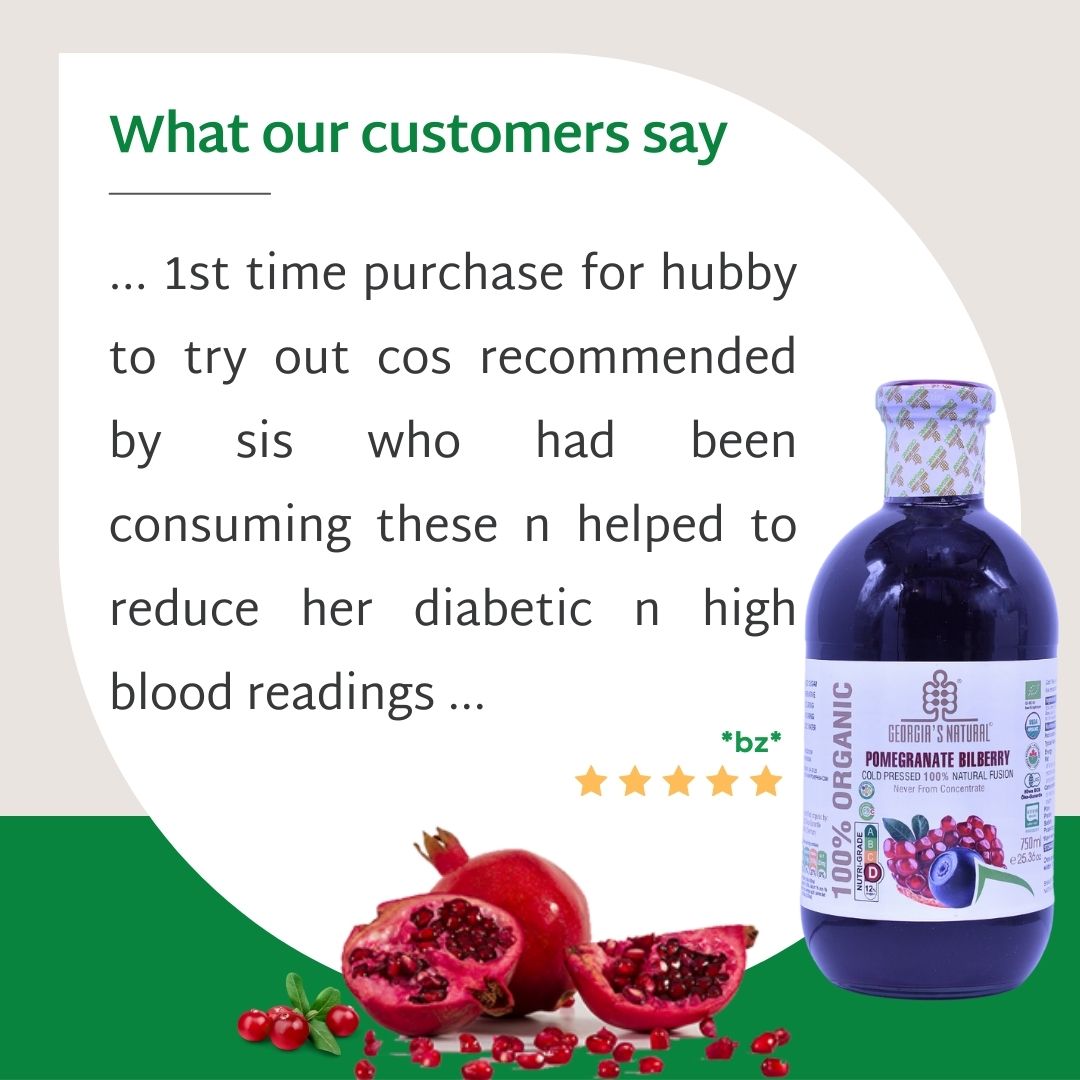 [Georgia's Natural] Pomegranate Bilberry Juice 750mLX6 Bottles | 100% Pure Organic | PREMIUM