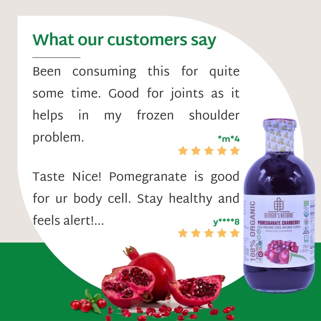 [Georgia's Natural] Pomegranate Cranberry Juice 750mLX6 Bottles | 100% Pure Organic | PREMIUM