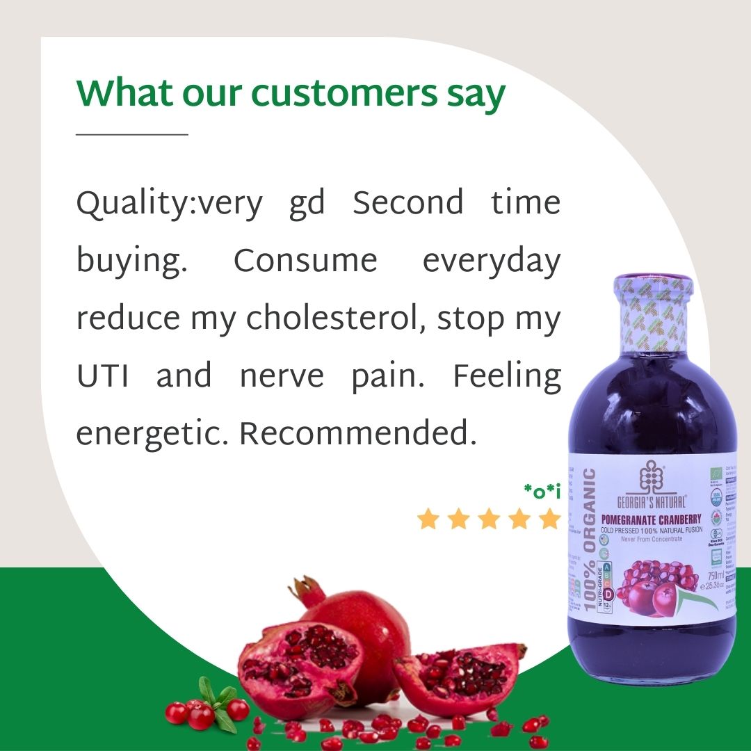 [Georgia's Natural] Pomegranate Cranberry Juice 750mLX6 Bottles | 100% Pure Organic | PREMIUM