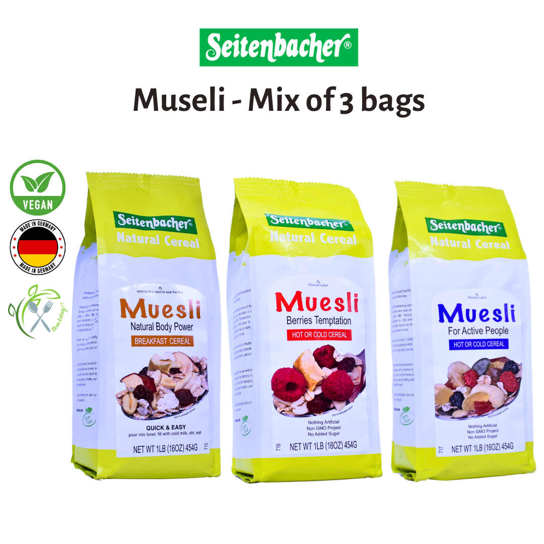 Seitenbacher Muesli – Mix of 3 Bags (454g x 3) | Best From Germany
