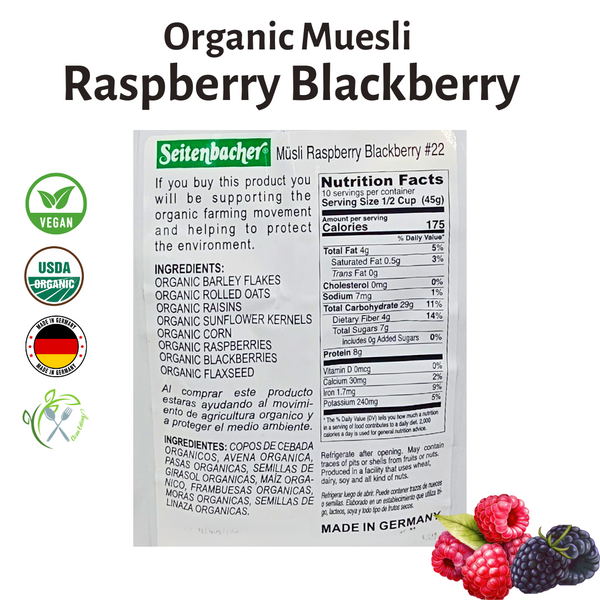 Myseli Raspberry Seitenbacher Organic Muesli Raspberry Blackberry | Best Vegan Muesli ...