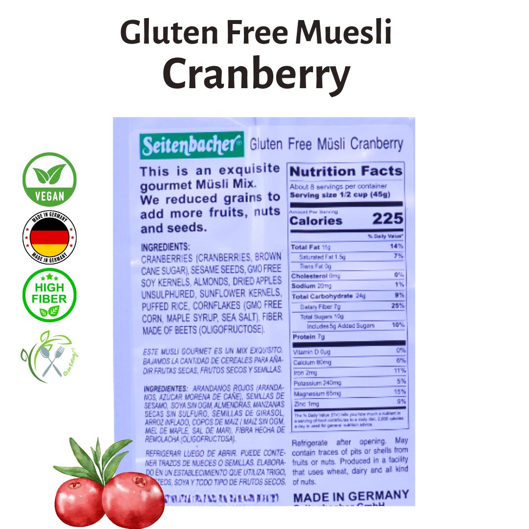 Seitenbacher Gluten Free Muesli Cranberry (375g) | Best From Germany