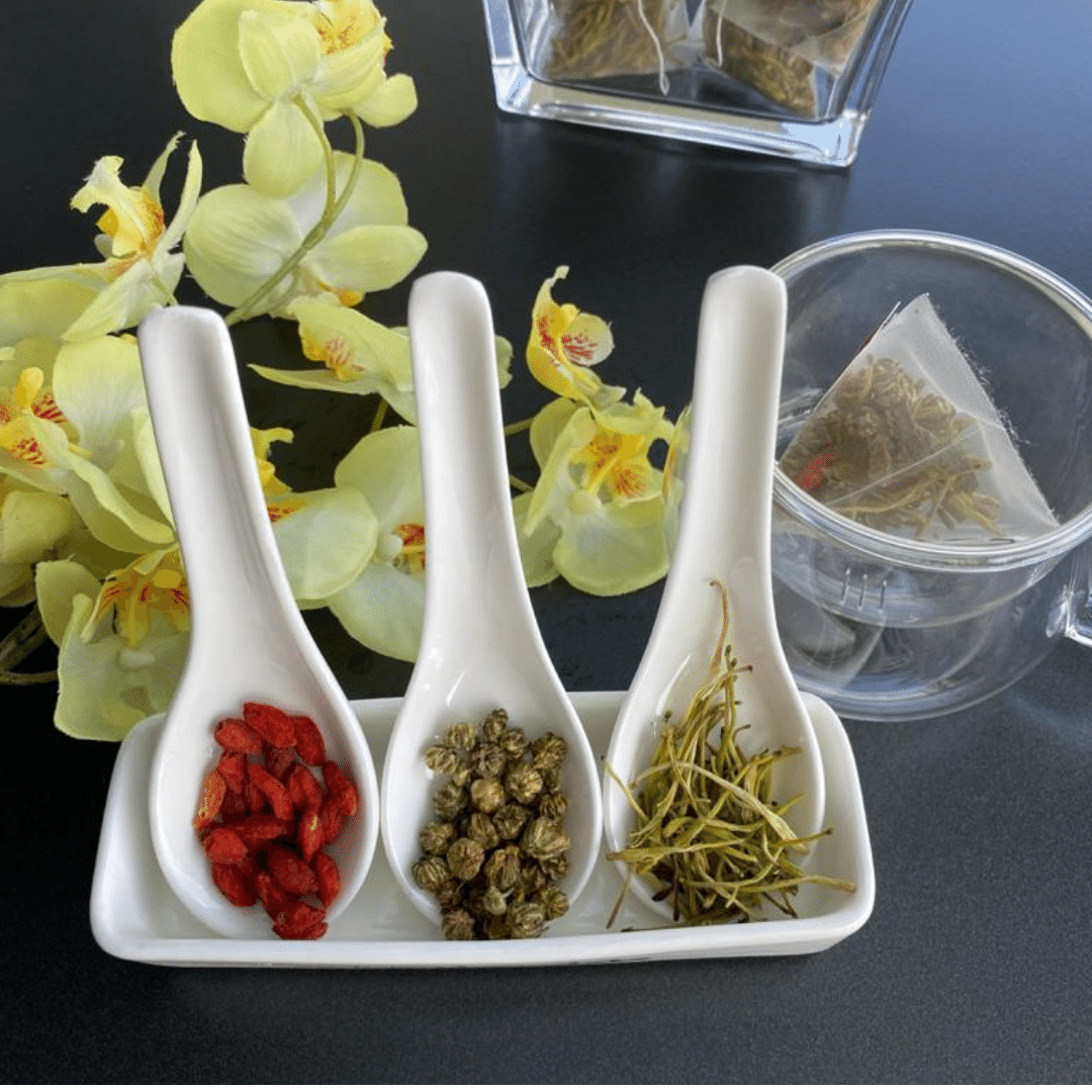 HONEYSUCKLE CHRYSANTHEMUM - HEAT RELIEF TEA BAG 胎菊银花清心祛火茶 - 24 tea bags