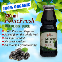 PomeFresh 100% Pure Organic Mulberry Juice 330ml - PomeFresh Organic Pte Ltd