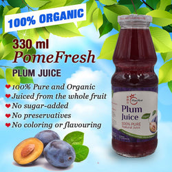 PomeFresh 100% Organic Plum Juice 330ml - PomeFresh Organic Pte Ltd