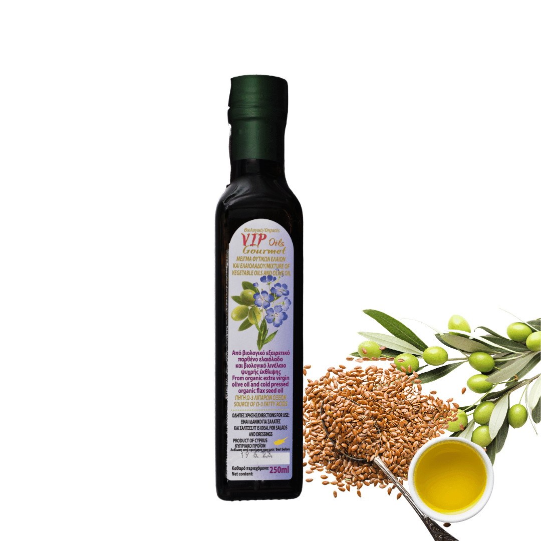 【AMATHUS OIL】EXTRA VIRGIN OLIVE OIL AND FLAXSEED OIL BLEND 250ML | ORGANIC & COLD-PRESSED | HIGH OMEGA 3, 6,9