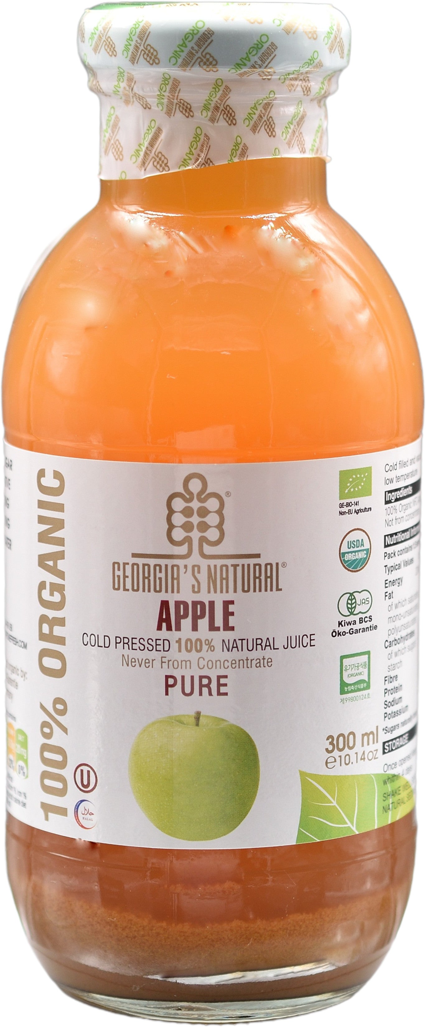 【Georgia's Natural】100% Pure Organic Apple Juice 300mL