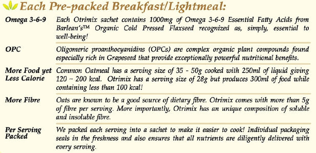 Otrimix Quickcook Oats Porridge 12 Boxes (1 Carton) - PomeFresh Organic Pte Ltd