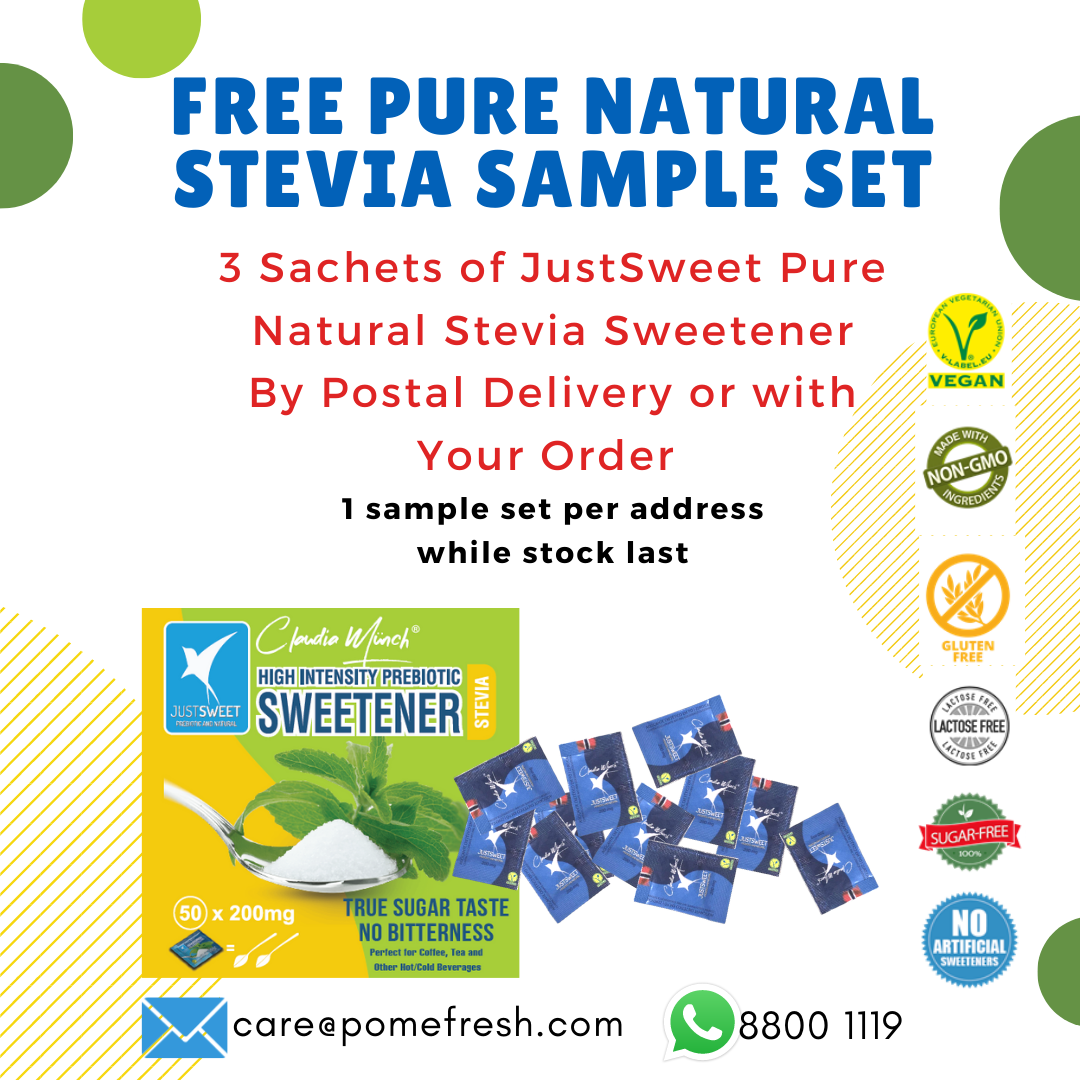 FREE JustSweet Sachet Samples (3 Sachets) - LIMITED to ONE Sample Per Address