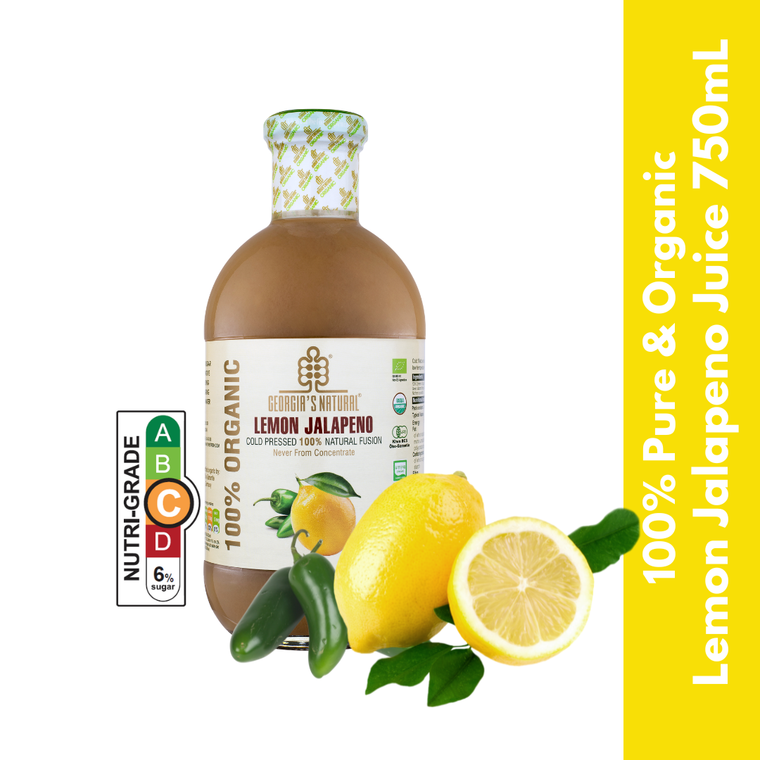 【Georgia's Natural】Lemon Jalapeno 750mL | 100% Pure Organic | Best of Both Worlds