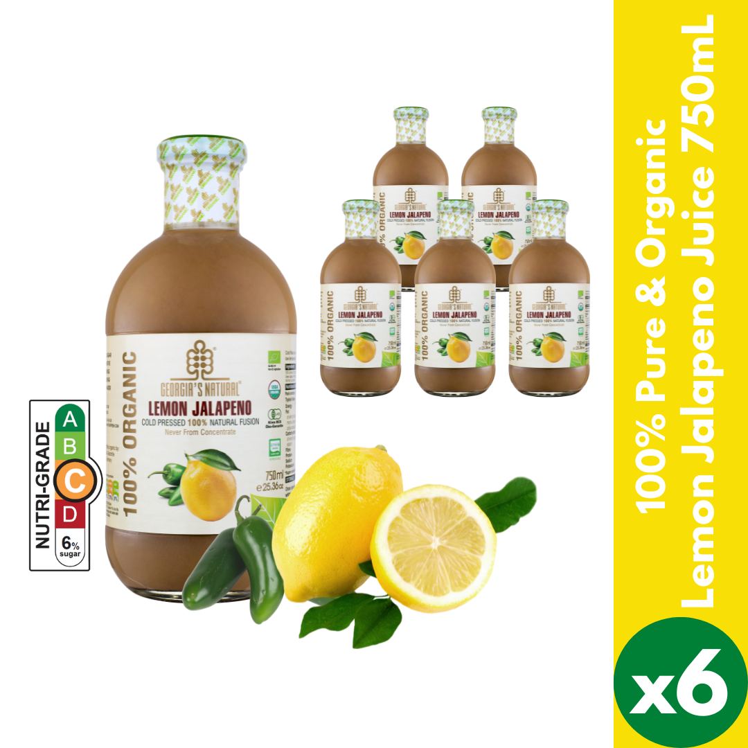 【Georgia's Natural】Lemon Jalapeno 750mLX6 Bottles | 100% Pure Organic | Best of Both Worlds