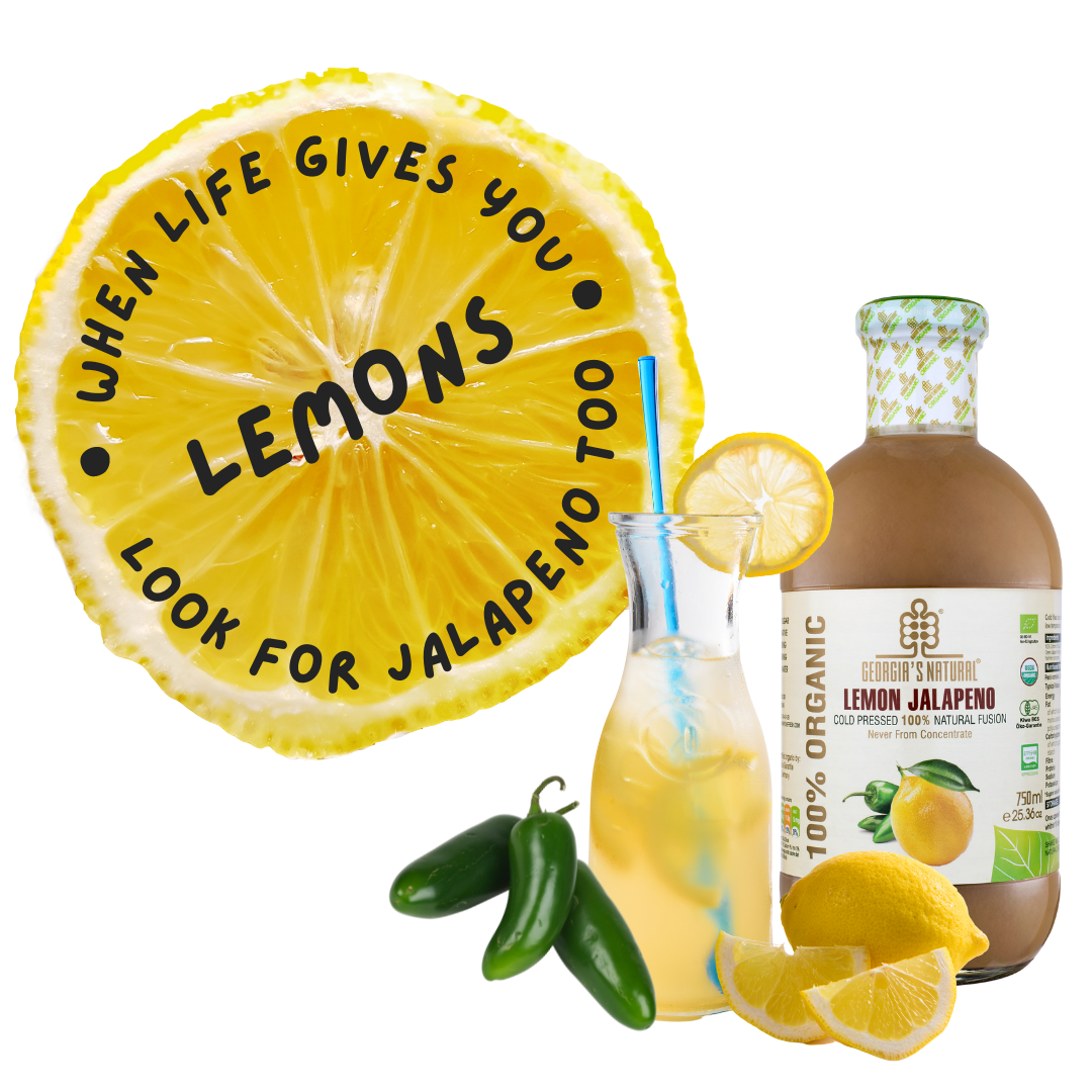 【Georgia's Natural】Lemon Jalapeno 750mL | 100% Pure Organic | Best of Both Worlds