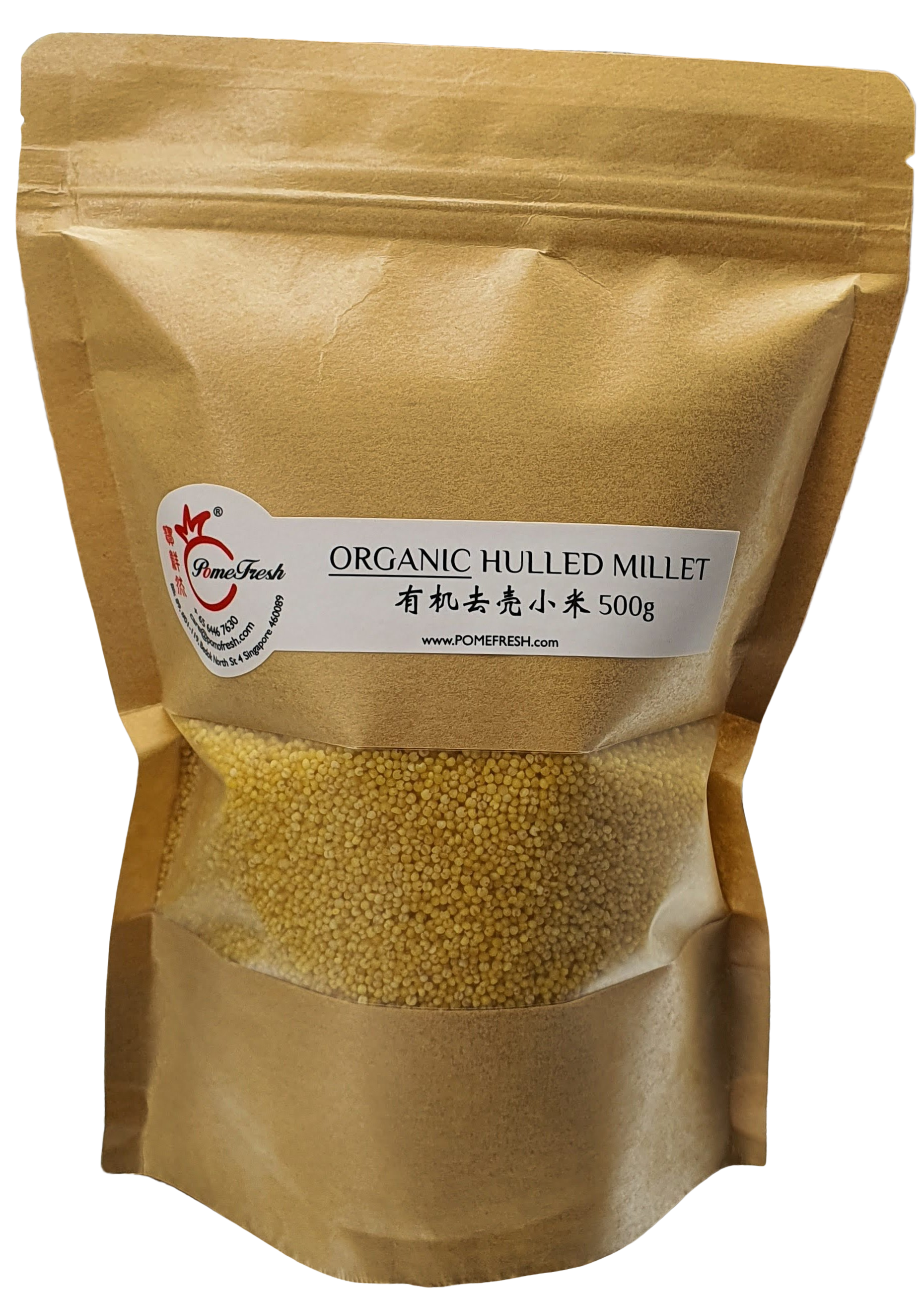 ORGANIC Hulled Millet 有机小米 500g X 2packets - PomeFresh Organic Pte Ltd