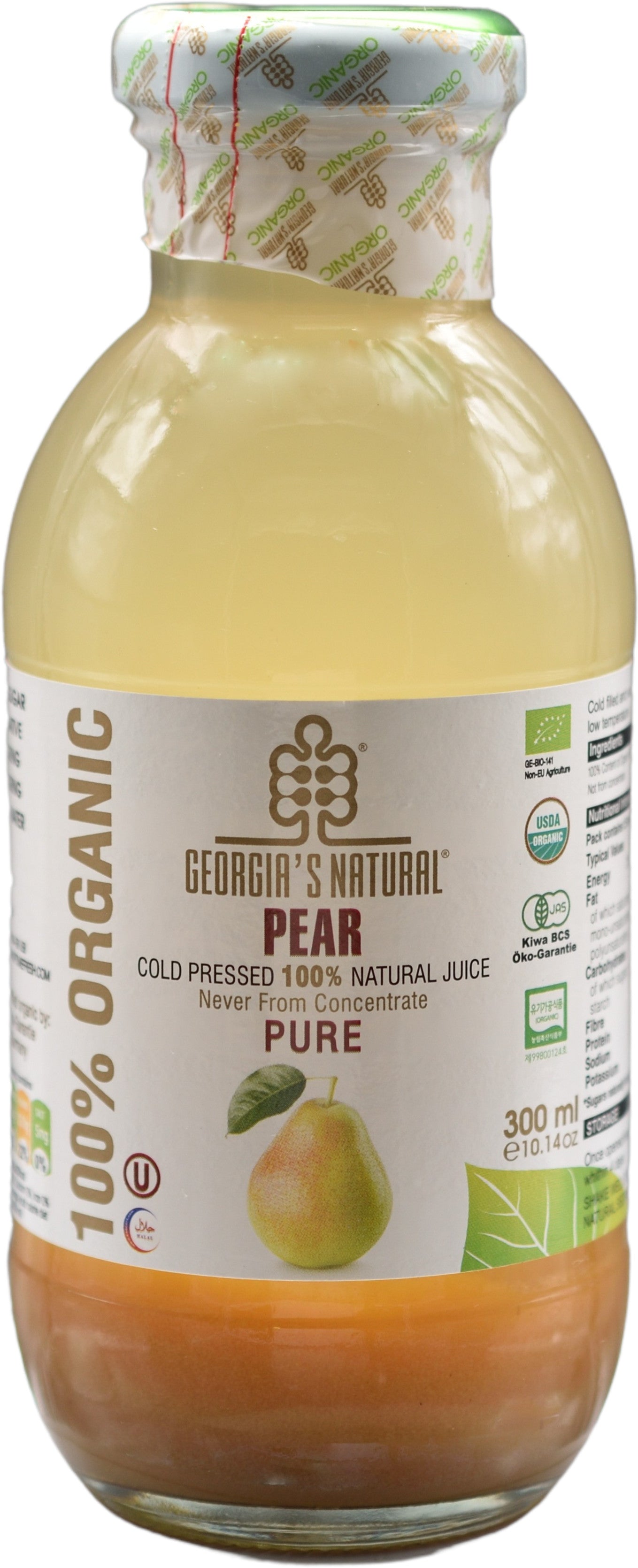 【Georgia's Natural】Pear Juice 300mLX12 Bottles | 100% Pure Organic | Immunity Booster