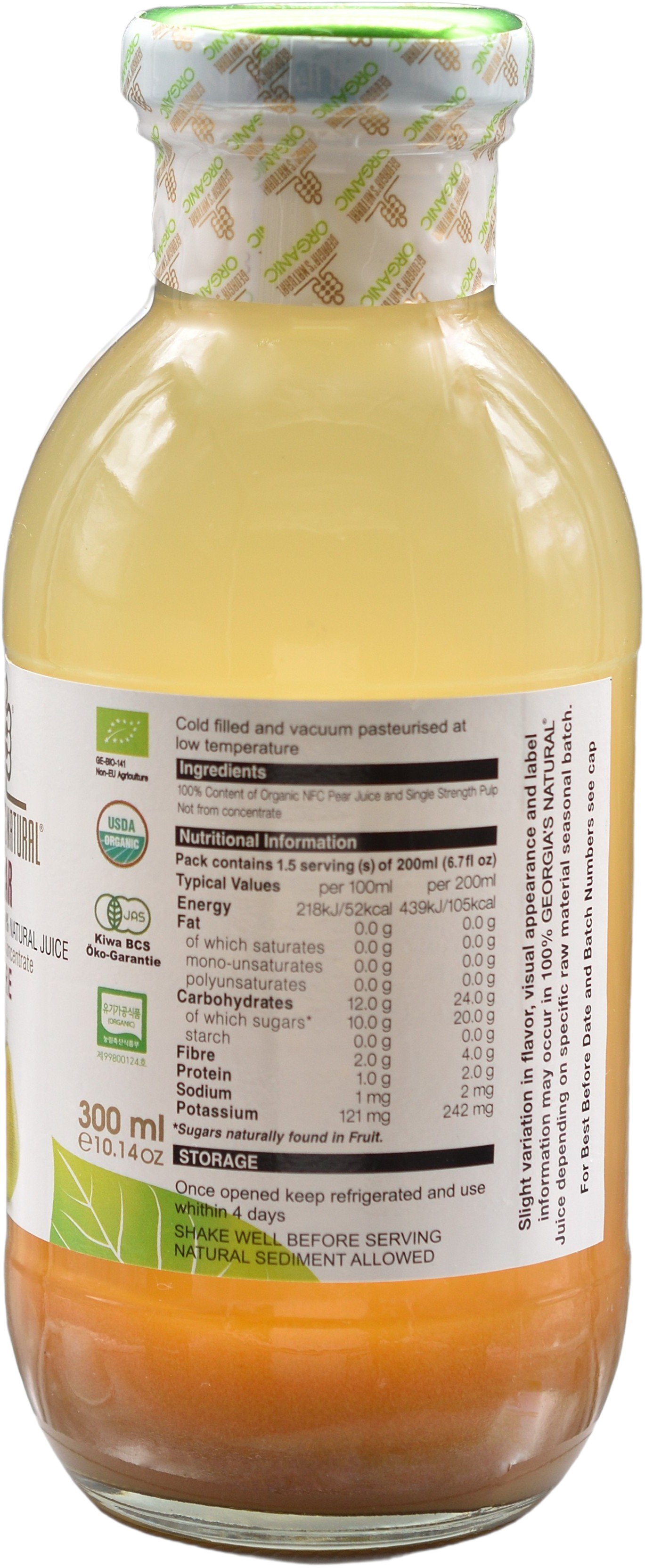 【Georgia's Natural】100% Pure Organic Pear Juice 300mL