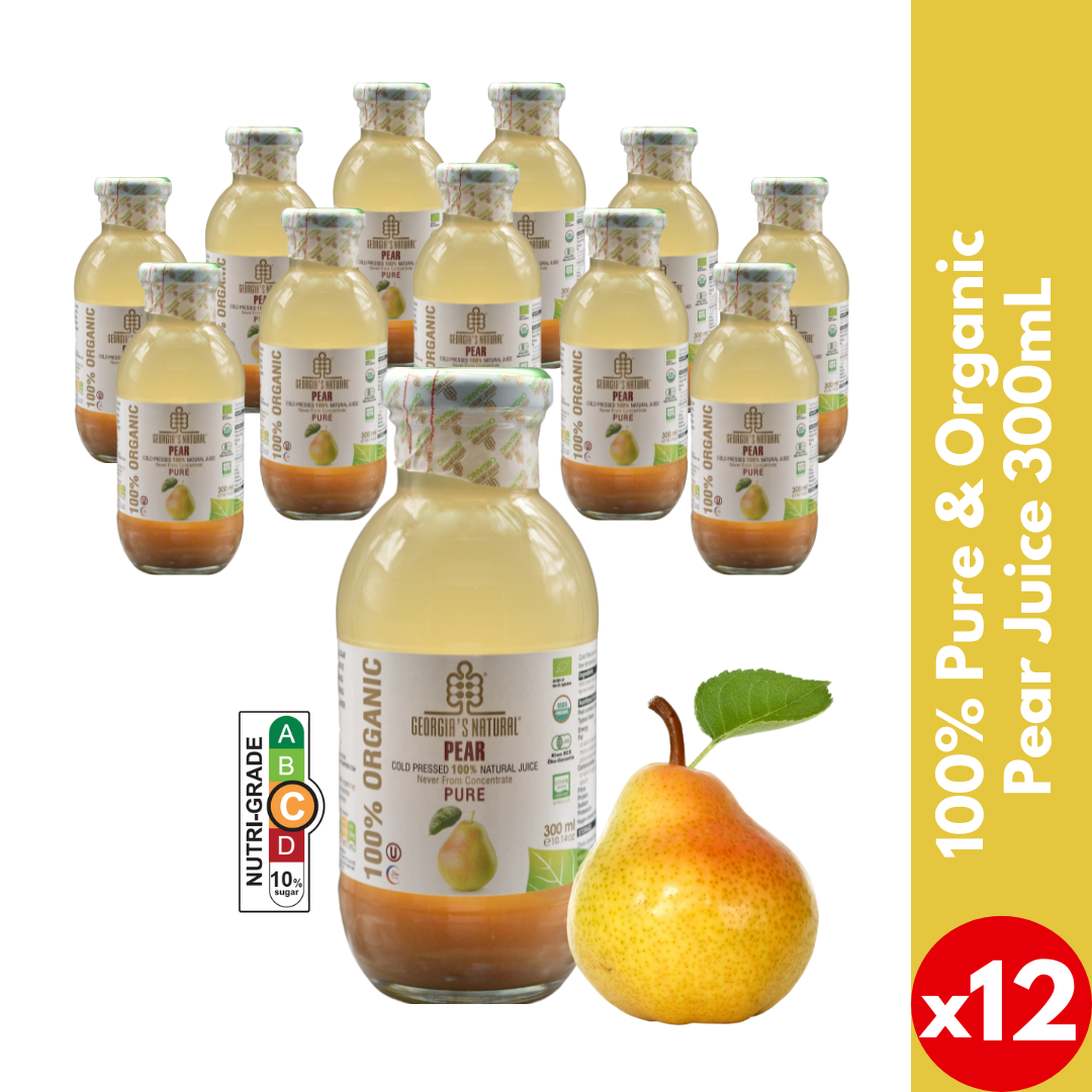 【Georgia's Natural】Pear Juice 300mLX12 Bottles | 100% Pure Organic | Immunity Booster