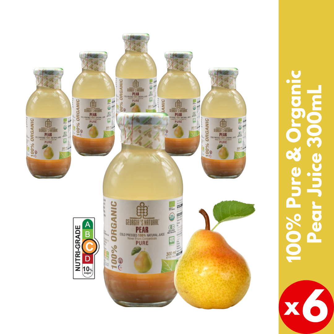 【Georgia's Natural】Pear Juice 300mL X 6 bottles | 100% Pure Organic | Immunity Booster