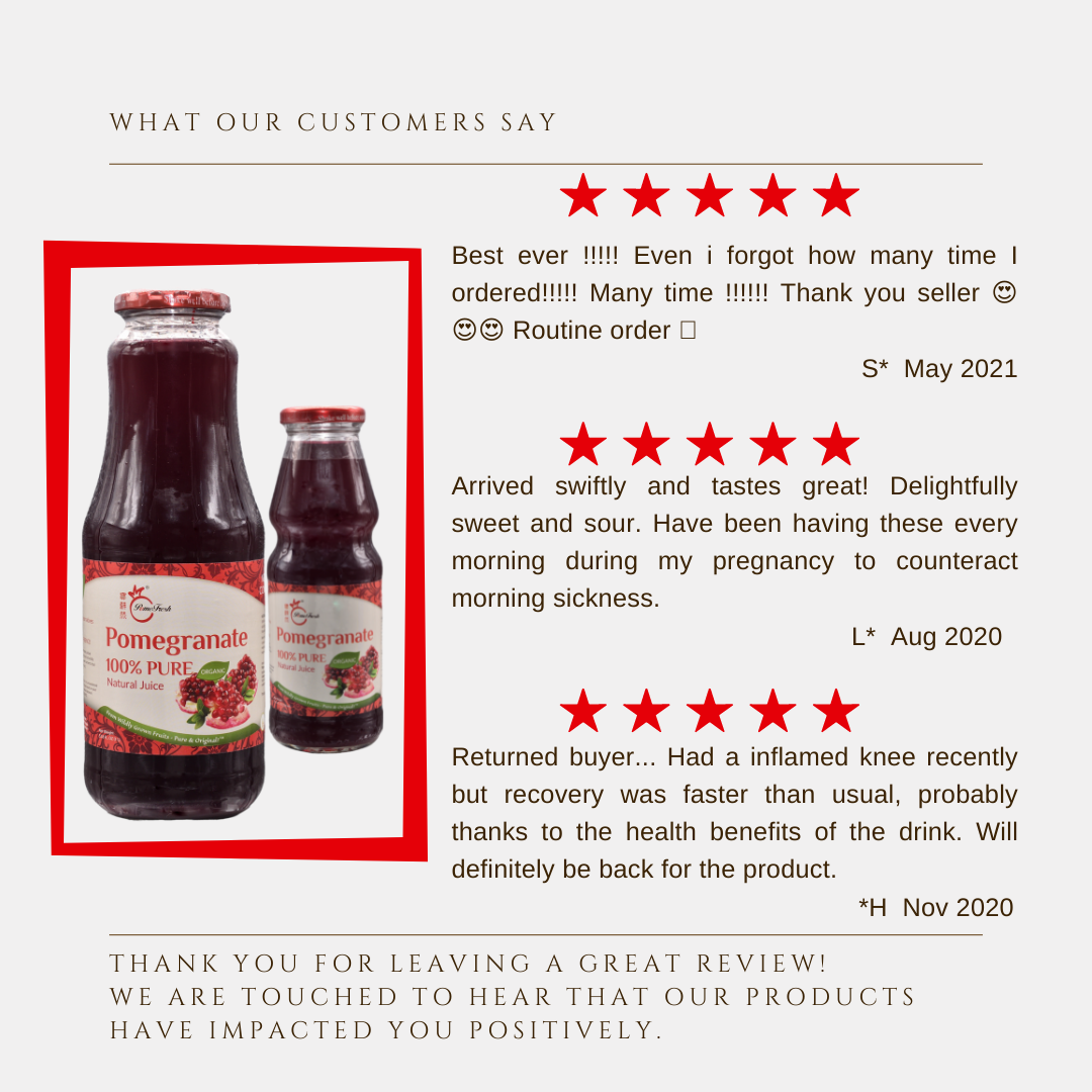 PomeFresh 100% Organic Pomegranate Juice 1L