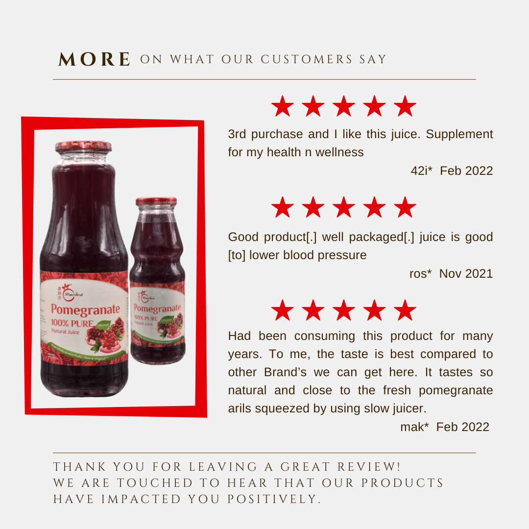 【PomeFresh 】100% Pure Organic Pomegranate Juice 1 Carton (330ml X 20)