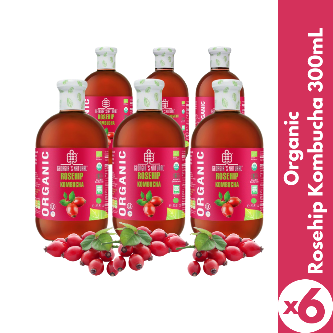 【Georgia's Natural】Organic Kombucha | 300mL X 6 bottles | Rosehip | Immunity Booster | Detoxifying | Beautiful Skin