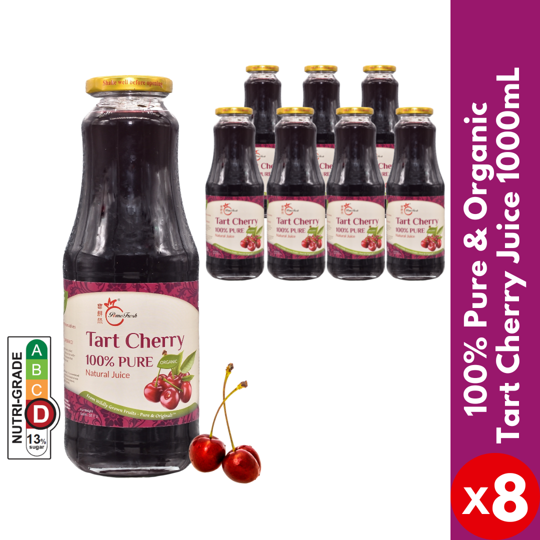 【PomeFresh】100% Pure Organic Tart Cherry Juice 1L ONE Carton (1L X 8)