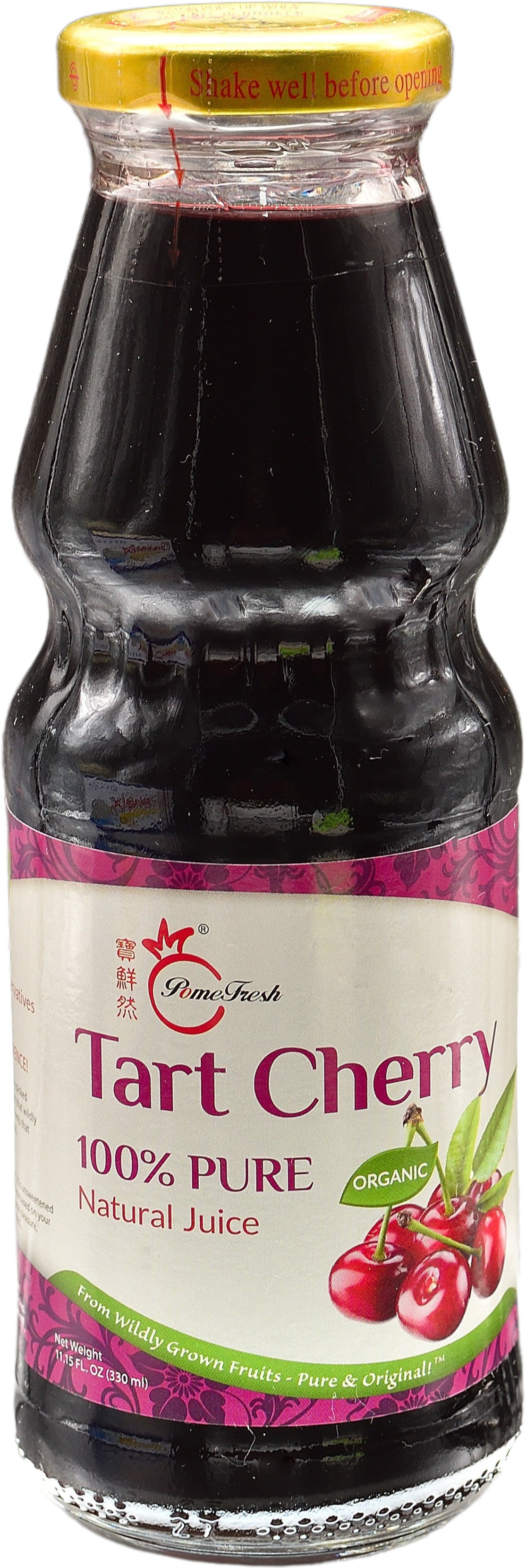 PomeFresh 100% Pure Organic Tart Cherry Juice 330mL ONE Carton (330mLX20)