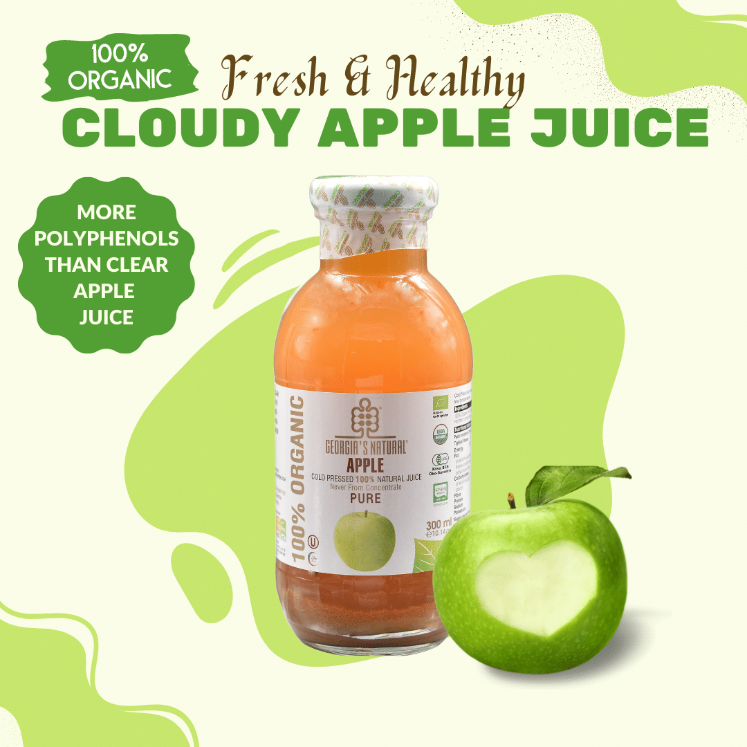 【Georgia's Natural】Apple Juice 300mLX12 Bottles | 100% Pure Organic | Immunity Booster