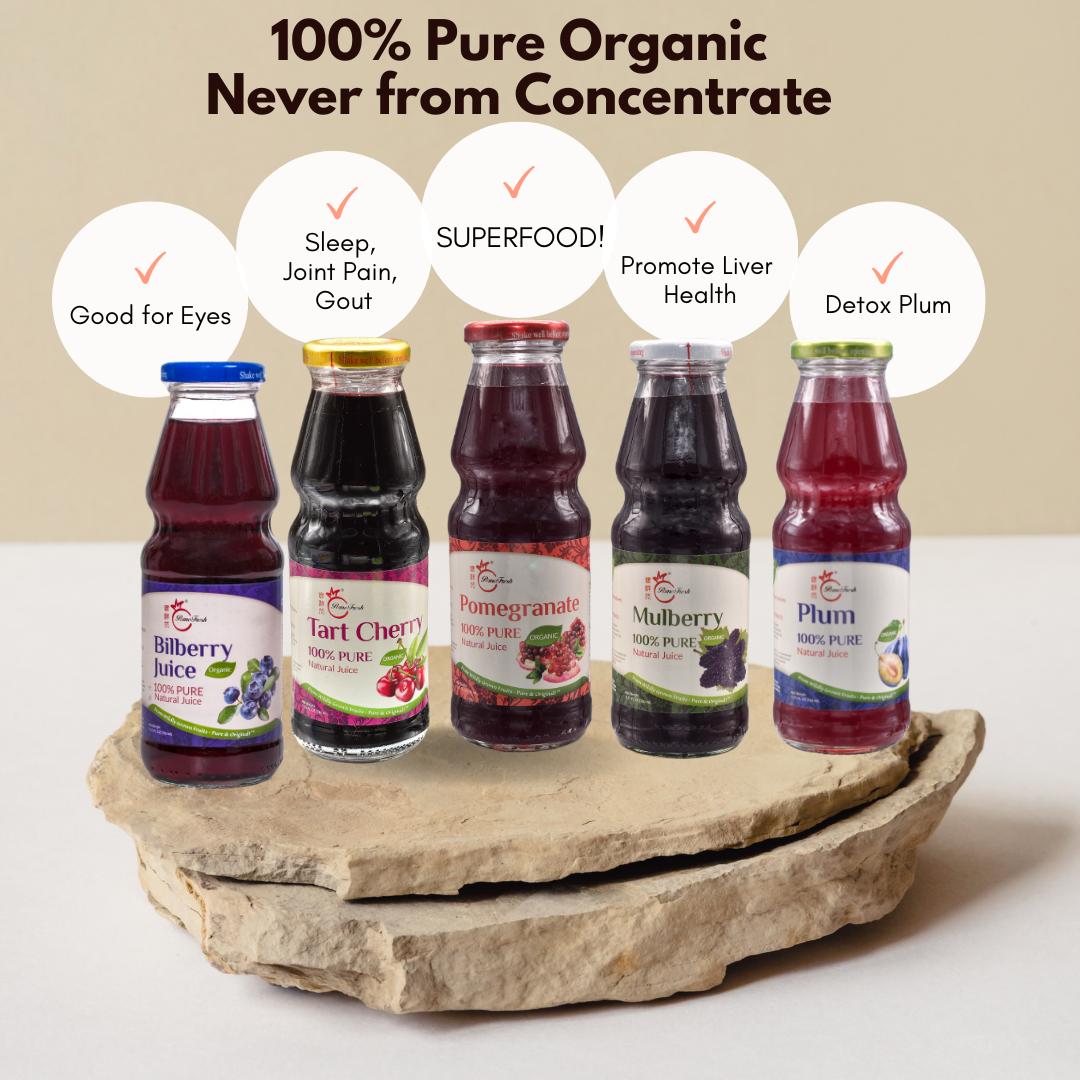 【PERFECT AS A GIFT FOR ALL OCCASIONS】 PomeFresh Bestsellers 100% Pure Organic Juice  - 5 Types 330mLX5